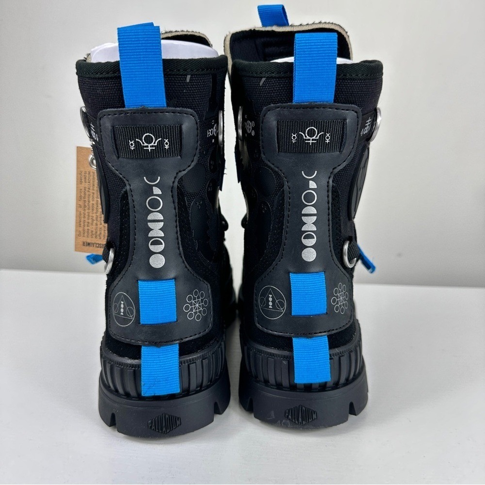 Palladium PALLASHOCK X Destiny Witch Queen Combat Boots Black Blue NWT 6.5 - Picture 4 of 9